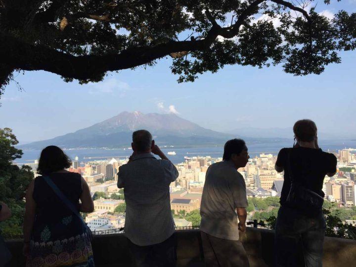 View of Sakurajima Volcano from across Kagoshima Bay